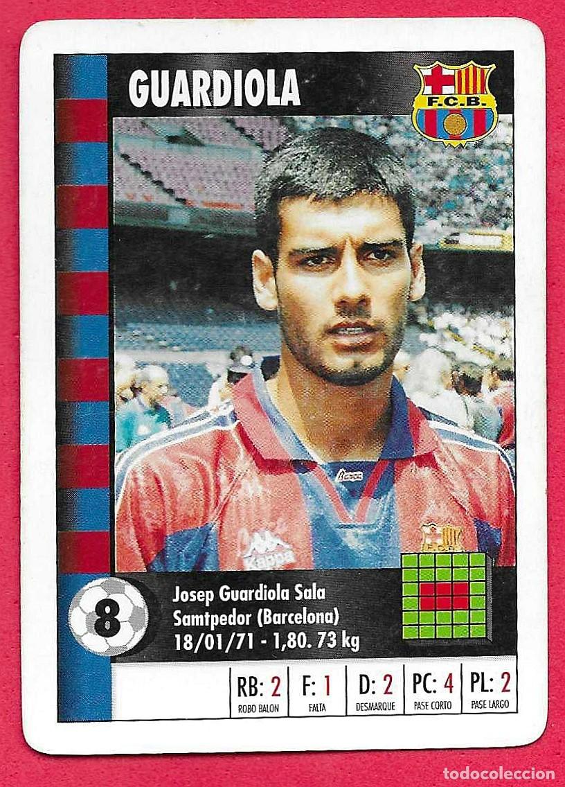 Cromos de f&uacute;tbol: GUARDIOLA FC BARCELONA SUPER GOL 95 96 MARCA CARTA NAIPE CROMO MARCA SUPERGOL 1995 1996