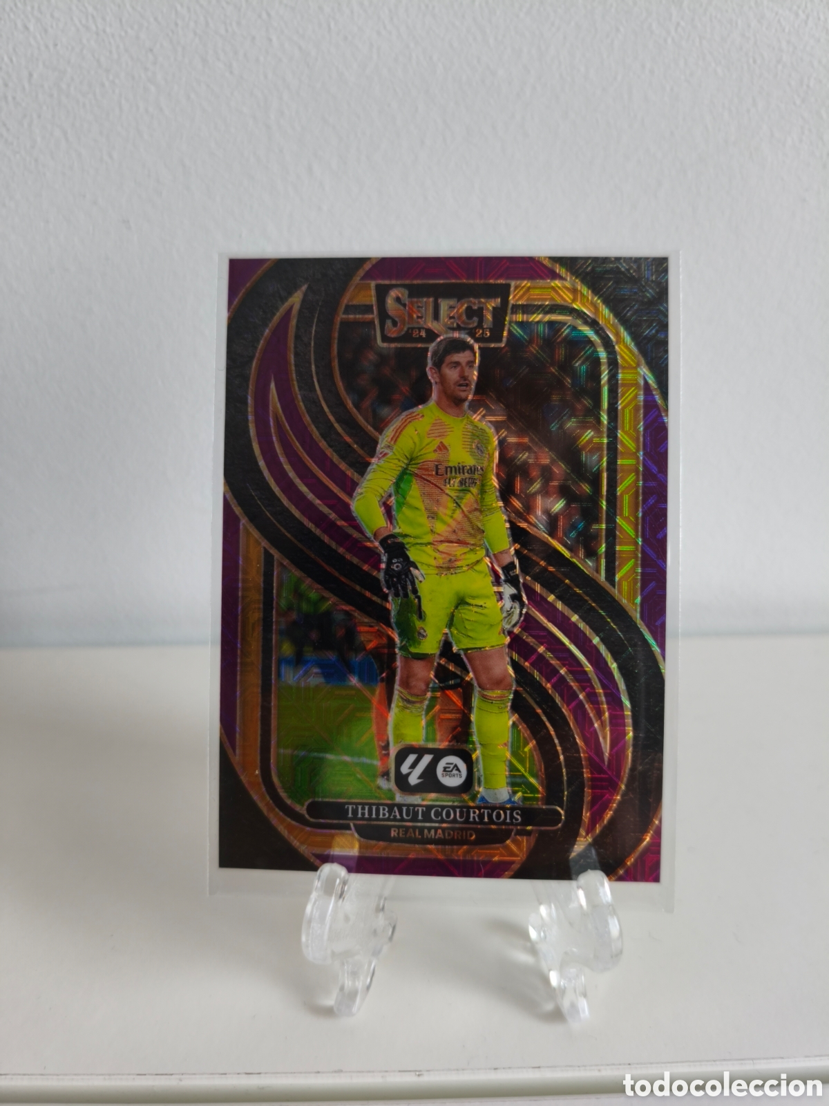 Cromos de f&uacute;tbol: Panini select la liga Thibaut Courtois Real Madrid purple mojo