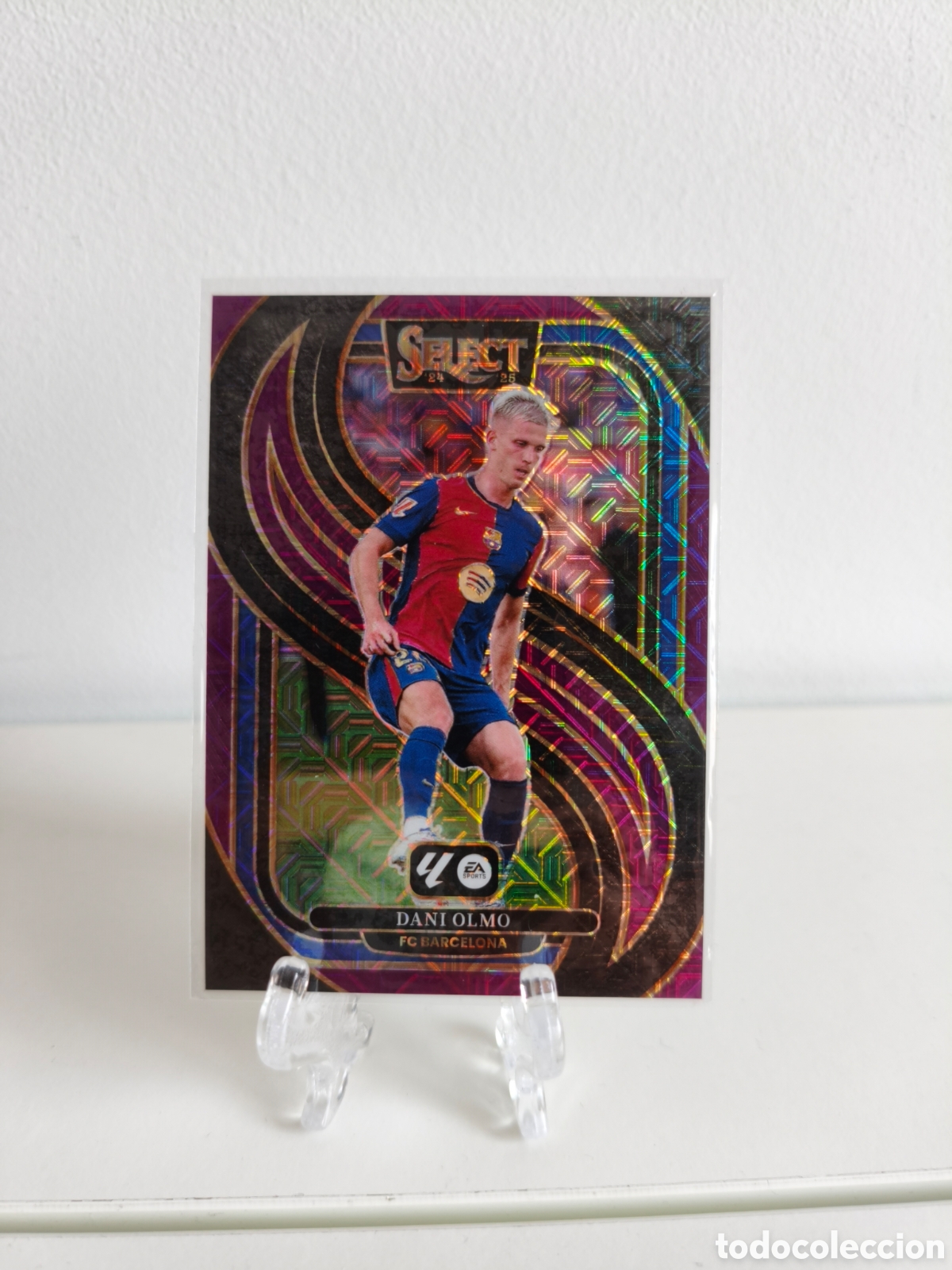 Cromos de f&uacute;tbol: Panini select la liga Dani Olmo FC Barcelona purple mojo