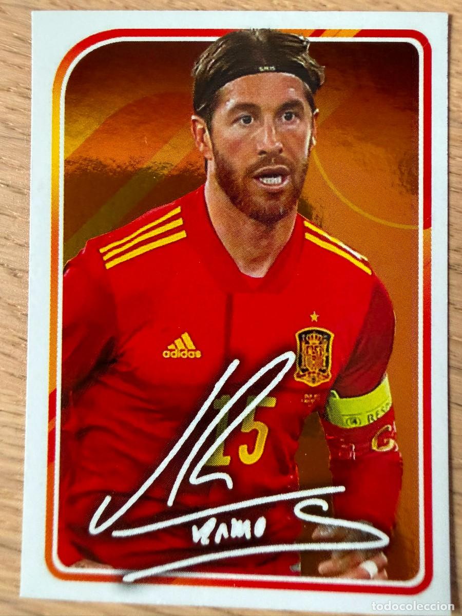 Cromos de f&uacute;tbol: 28 SERGIO RAMOS AUTOGRAFO FIRMA ALBUM DE LA SELECCION CARREFOUR ESPA&Ntilde;A EURO 2020 20 SIN PEGAR PANINI