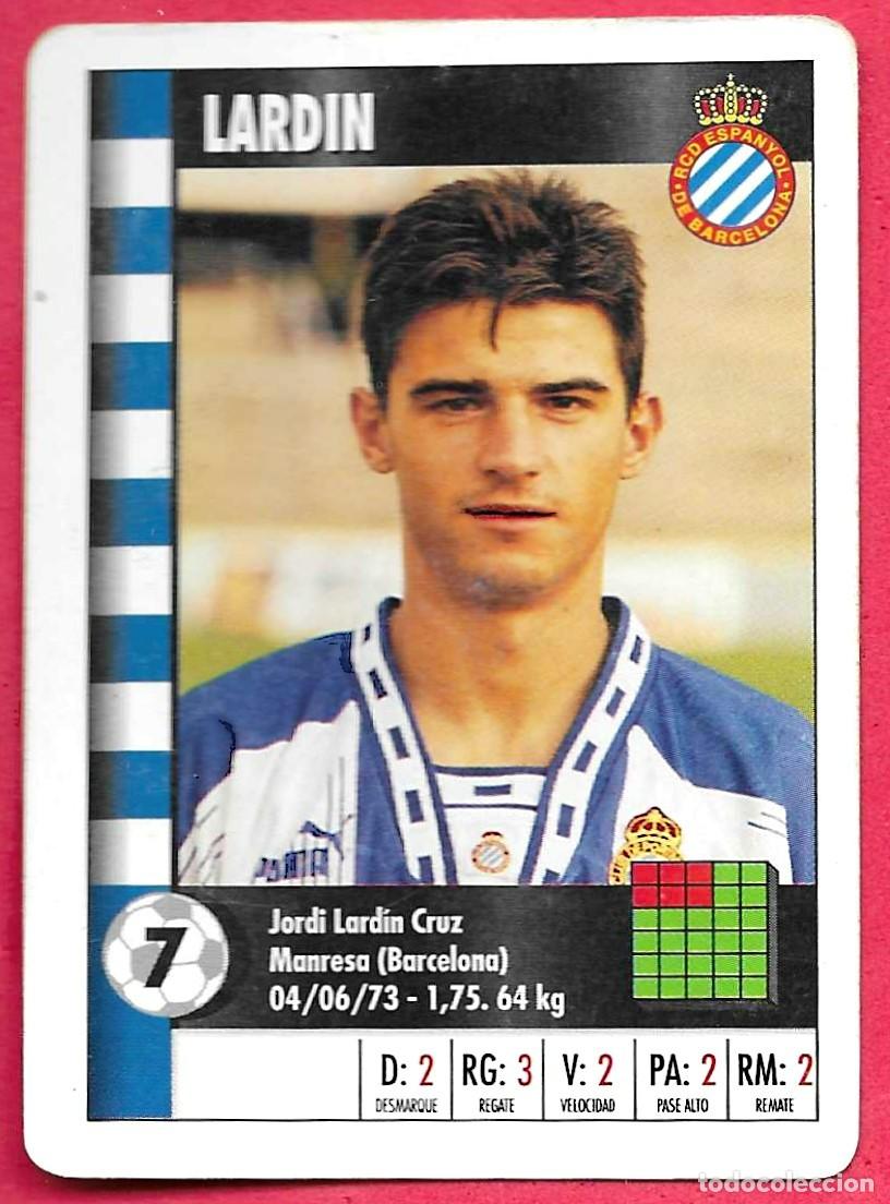 Cromos de f&uacute;tbol: CARTA NAIPE HERACLIO FOURNIER SUPERGOL SUPER GOL MARCA 95 96 1995 1996 - LARDIN (ESPANYOL ESPA&Ntilde;OL)