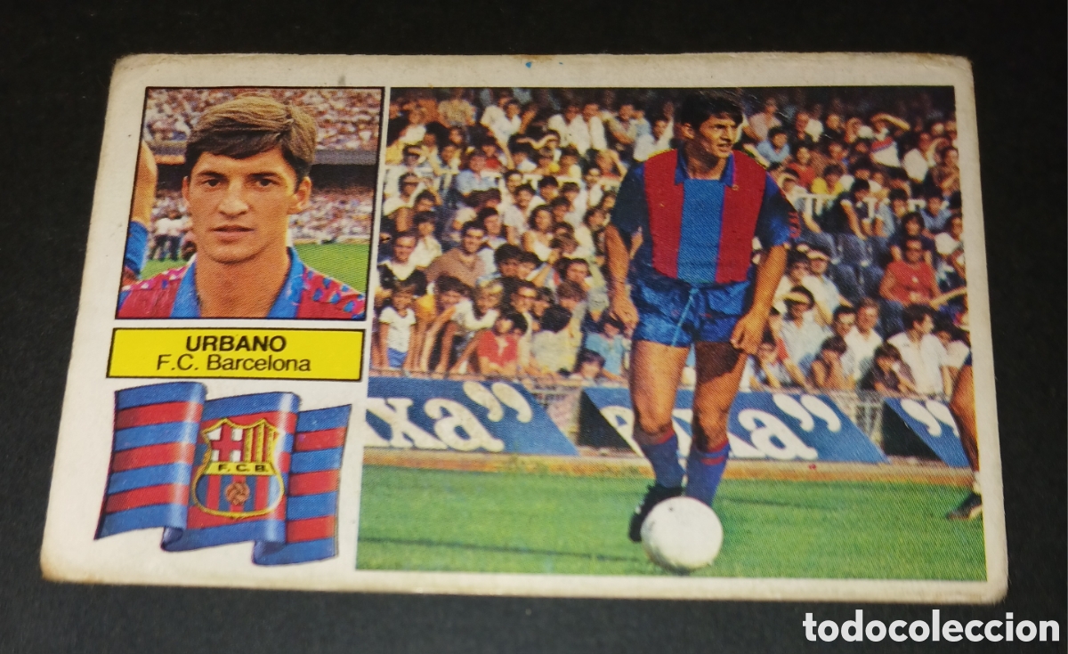 Cromos de f&uacute;tbol: Cromo Urbano F. C. Barcelona Liga 82 83 1982 1983 Ediciones Este sin pegar nunca pegado