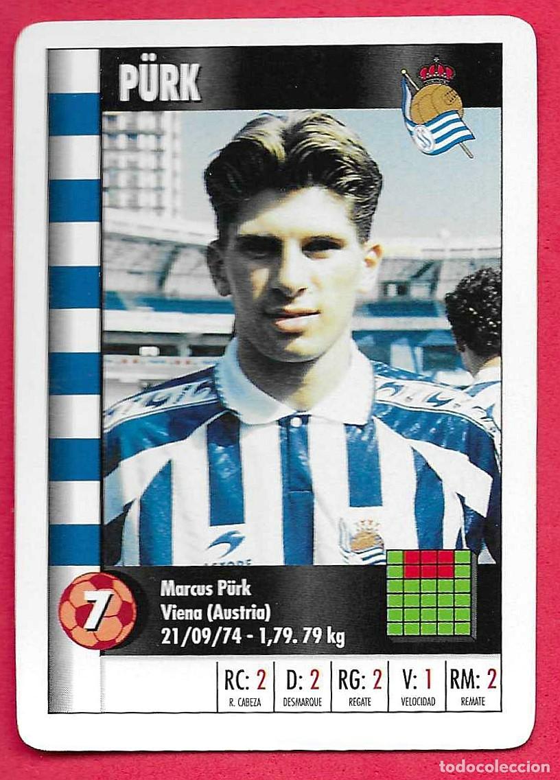 Cromos de f&uacute;tbol: CARTA NAIPE HERACLIO FOURNIER SUPERGOL SUPER GOL MARCA 95 96 1995 1996 - P&Uuml;RK PURK (REAL SOCIEDAD)