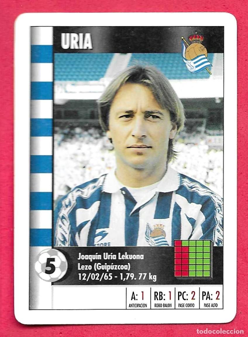 Cromos de f&uacute;tbol: CARTA NAIPE HERACLIO FOURNIER SUPERGOL SUPER GOL MARCA 95 96 1995 1996 - URIA (REAL SOCIEDAD)
