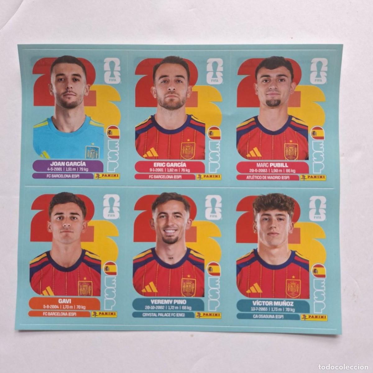 Cromos de f&uacute;tbol: L&aacute;mina 6 (ESP J7-12) stickers exclusivos Jug&oacute;n ESPA&Ntilde;A Panini FIFA World Cup 2026 Joan Eric Marc Gavi