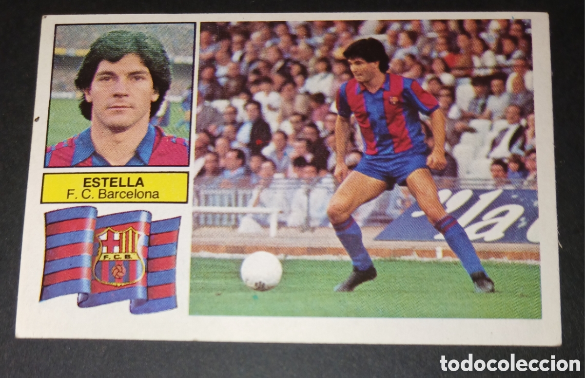 Cromos de f&uacute;tbol: Cromo Estella F. C. Barcelona Liga 82 83 1982 1983 Ediciones Este sin pegar nunca pegado