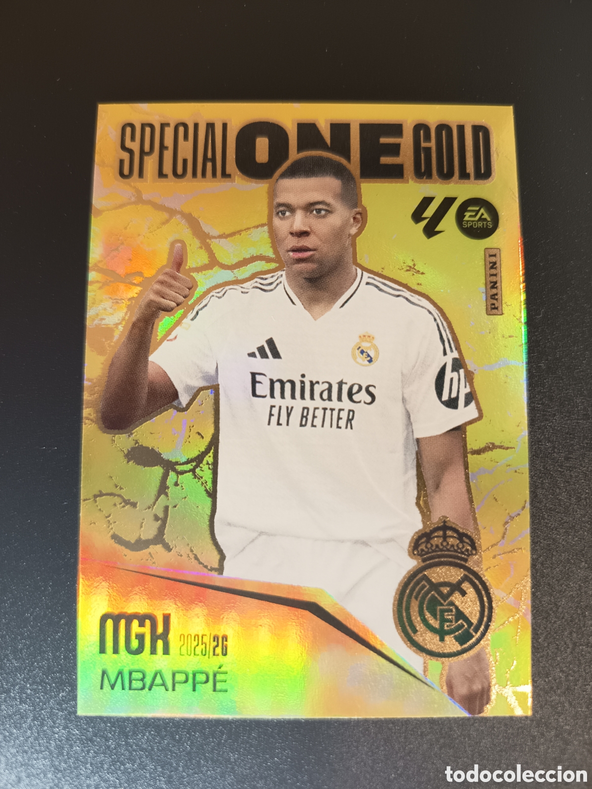 Cromos de f&uacute;tbol: MBAPPE SPECIAL ONE GOLD MEGACRACKS 2025-26 2025 2026 PANINI