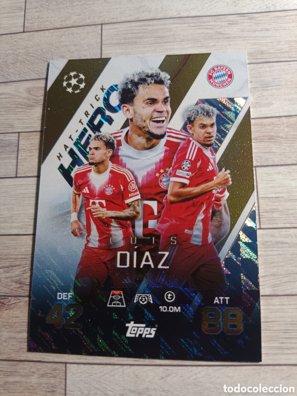 Cromos de f&uacute;tbol: 258 LUIS D&Iacute;AZ BAYERN MUNICH M&Uuml;NCHEN HAT-TRICK HERO MATCH ATTAX EXTRA CHAMPIONS 2025 2026 TOPPS 25 26