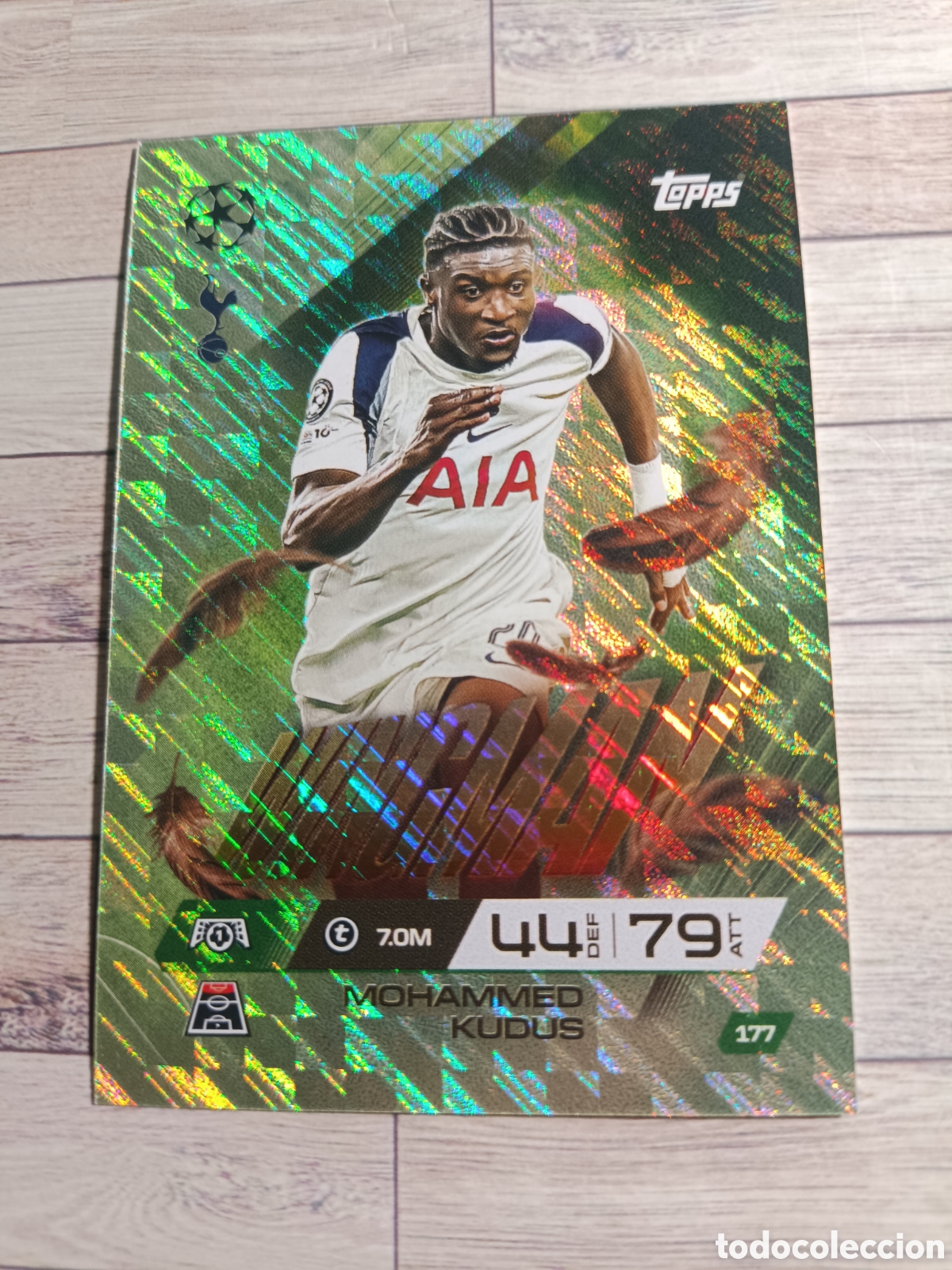 Cromos de f&uacute;tbol: 177 MOHAMMED KUDUS WINGMAN TOTHENHAM MATCH ATTAX EXTRA CHAMPIONS 2025 2026 TOPPS 25 26