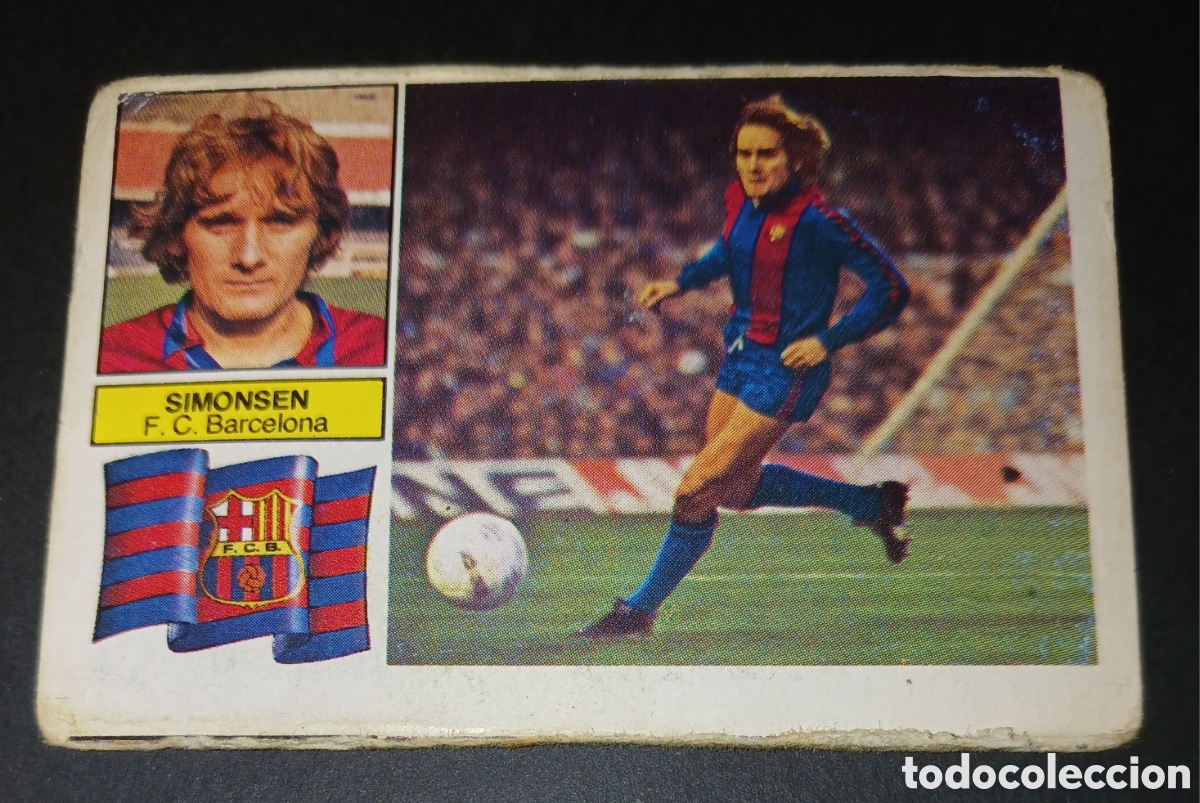 Cromos de f&uacute;tbol: Cromo Simonsen F. C. Barcelona Liga 82 83 1982 1983 Ediciones Este sin pegar nunca pegado