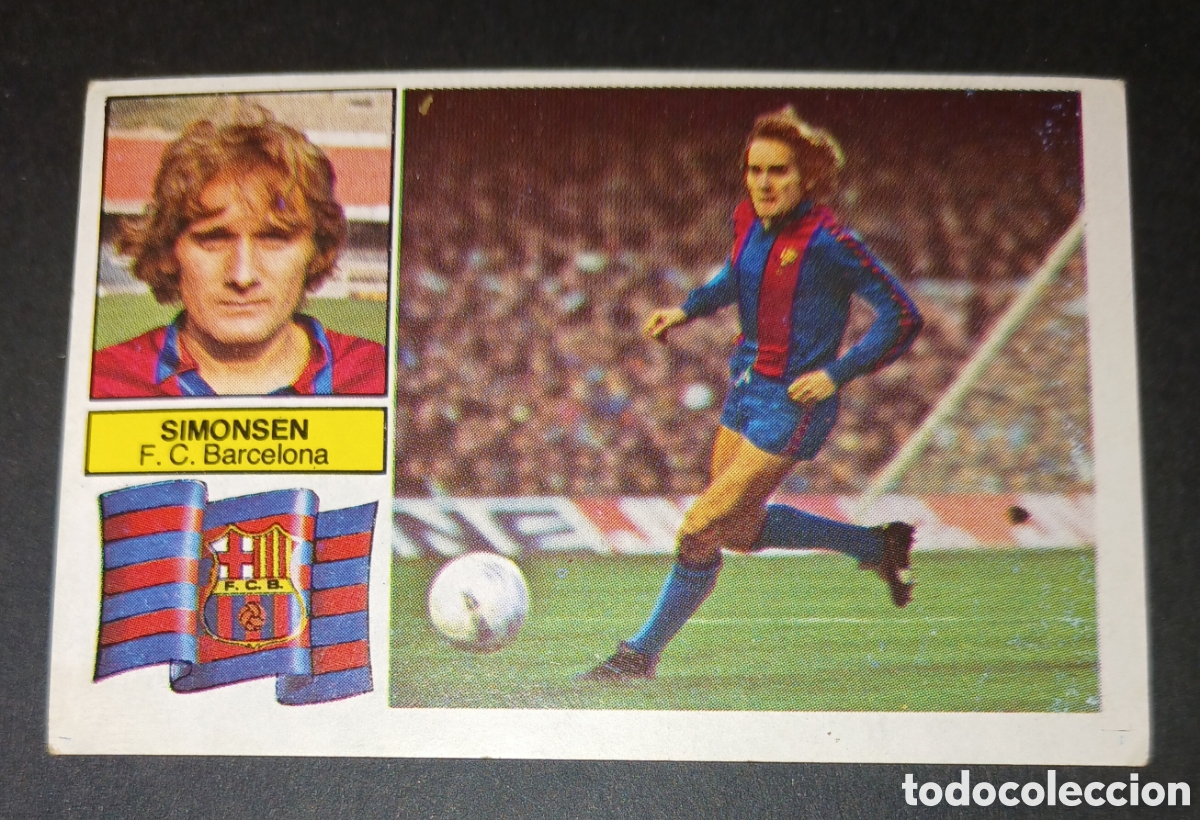 Cromos de f&uacute;tbol: Cromo Simonsen F. C. Barcelona Liga 82 83 1982 1983 Ediciones Este sin pegar nunca pegado