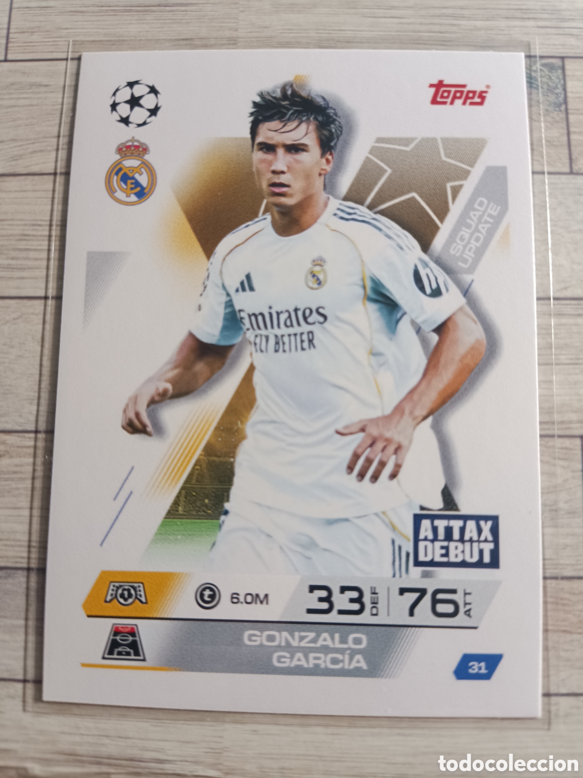 Cromos de f&uacute;tbol: 31 GONZALO REAL MADRID SQUAD UPDATE MATCH ATTAX EXTRA CHAMPIONS 2025 2026 TOPPS 25 26