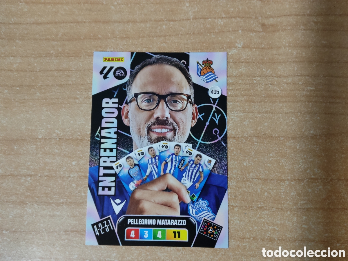 Cromos de f&uacute;tbol: 495 PELLEGRINO MATARAZZO REAL SOCIEDAD ENTRENADOR ADRENALYN XL LIGA 2025 2026