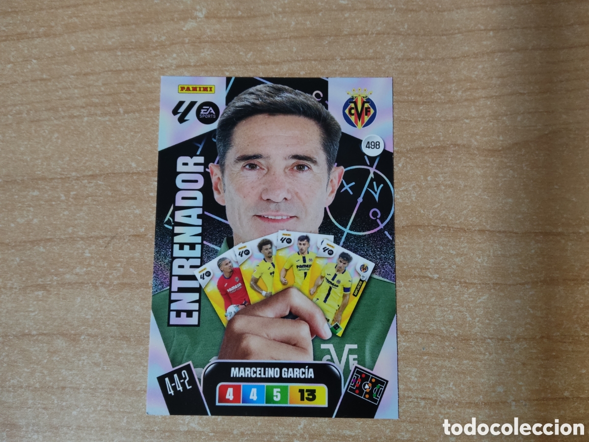 Cromos de f&uacute;tbol: 498 MARCELINO GARCIA VILLARREAL ENTRENADOR ADRENALYN XL LIGA 2025 2026
