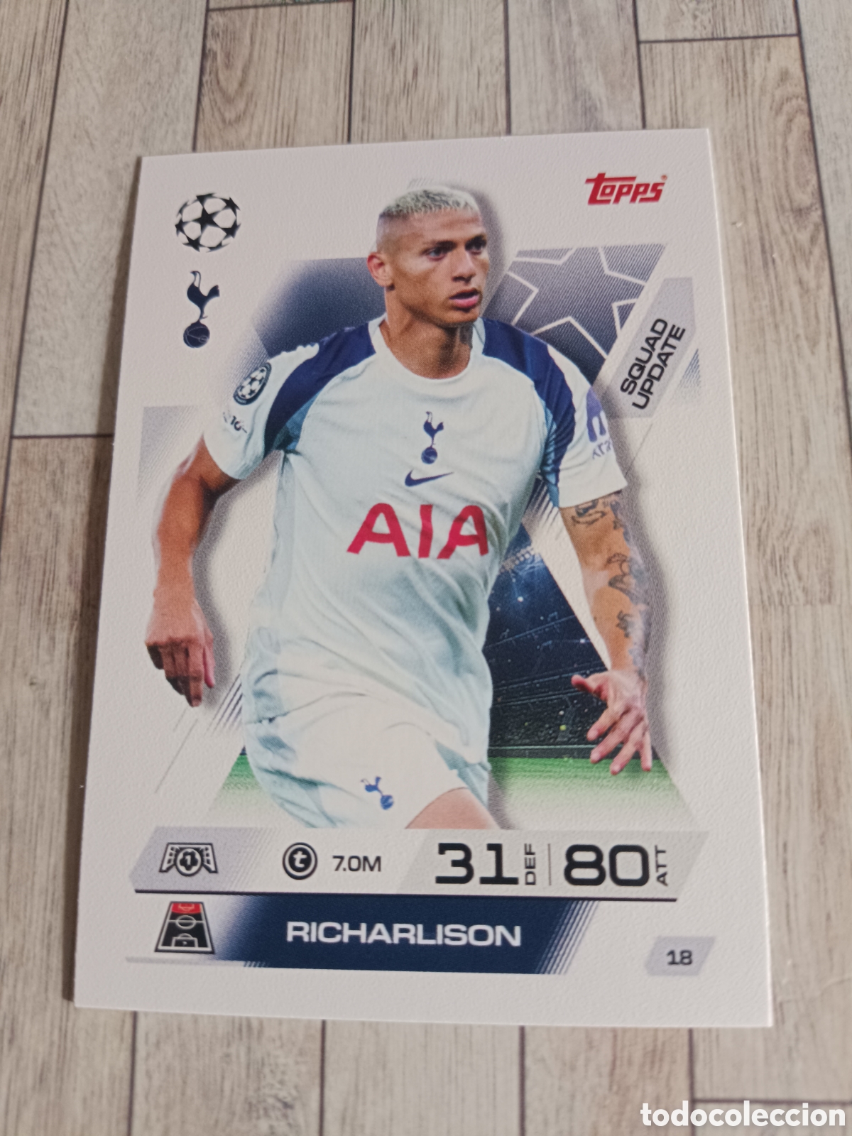 Cromos de f&uacute;tbol: 18 RICHARLISON TOTENHAM SQUAD UPDATE MATCH ATTAX EXTRA CHAMPIONS 2025 2026 TOPPS 25 26