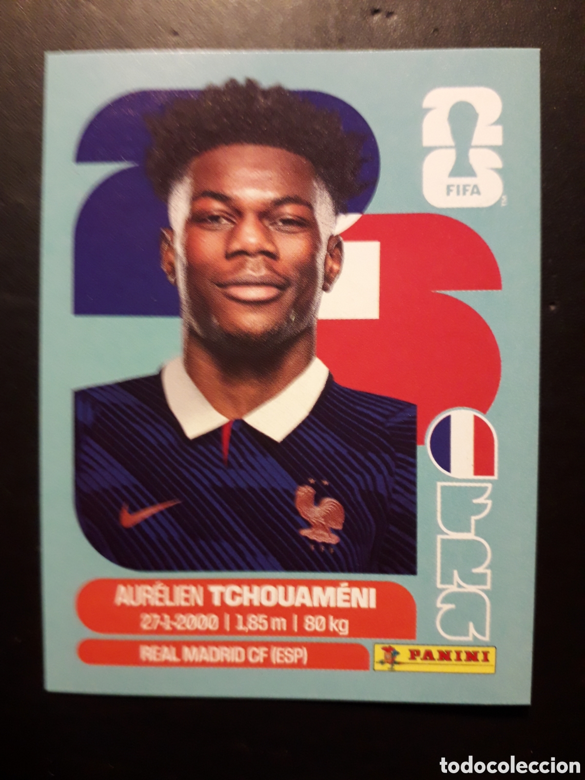 Cromos de f&uacute;tbol: TCHOUAM&Eacute;NI FRANCIA FRA 9 MUNDIAL F&Uacute;TBOL 2026 FIFA WORLD CUP PANINI SIN PEGAR PEDIDO M&Iacute;NIMO 3&euro;.