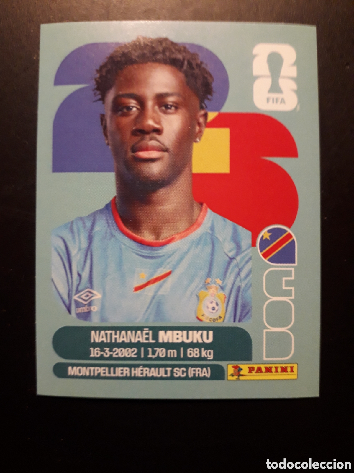 Cromos de f&uacute;tbol: MBUKU CONGO COD 20 MUNDIAL F&Uacute;TBOL 2026 FIFA WORLD CUP PANINI SIN PEGAR PEDIDO M&Iacute;NIMO 3&euro;