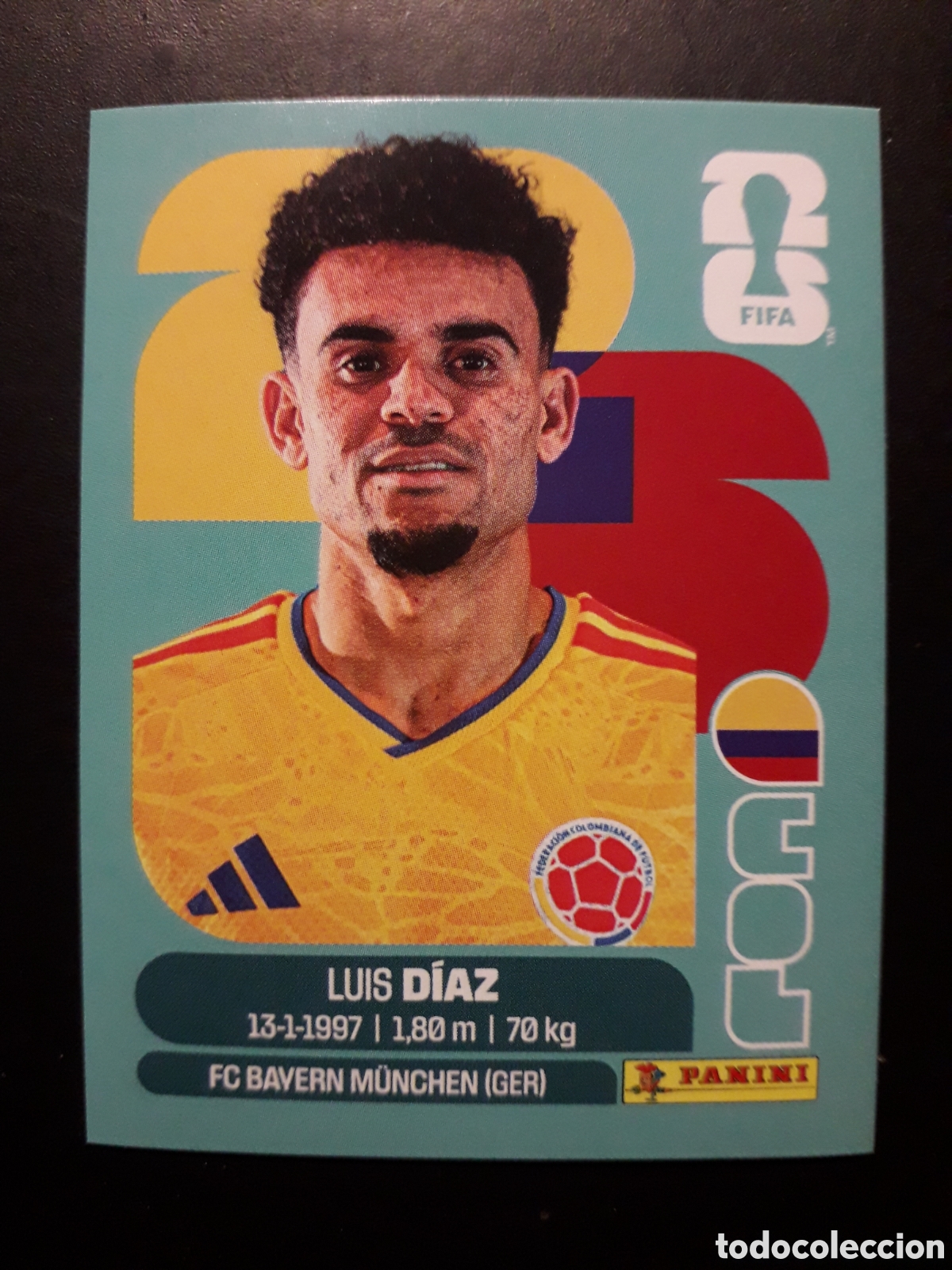 Cromos de f&uacute;tbol: LUIS D&Iacute;AZ COLOMBIA COL 20 MUNDIAL F&Uacute;TBOL 2026 FIFA WORLD CUP PANINI SIN PEGAR PEDIDO M&Iacute;NIMO 3&euro;