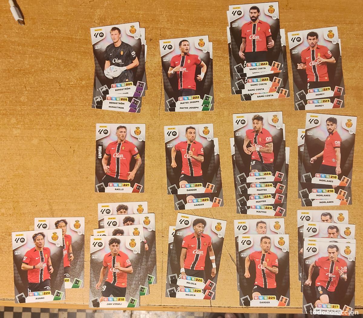 Cromos de f&uacute;tbol: lote Mallorca 13 dif 34 cromos Panini Adrenalyn XL - temp 2025 - 2026