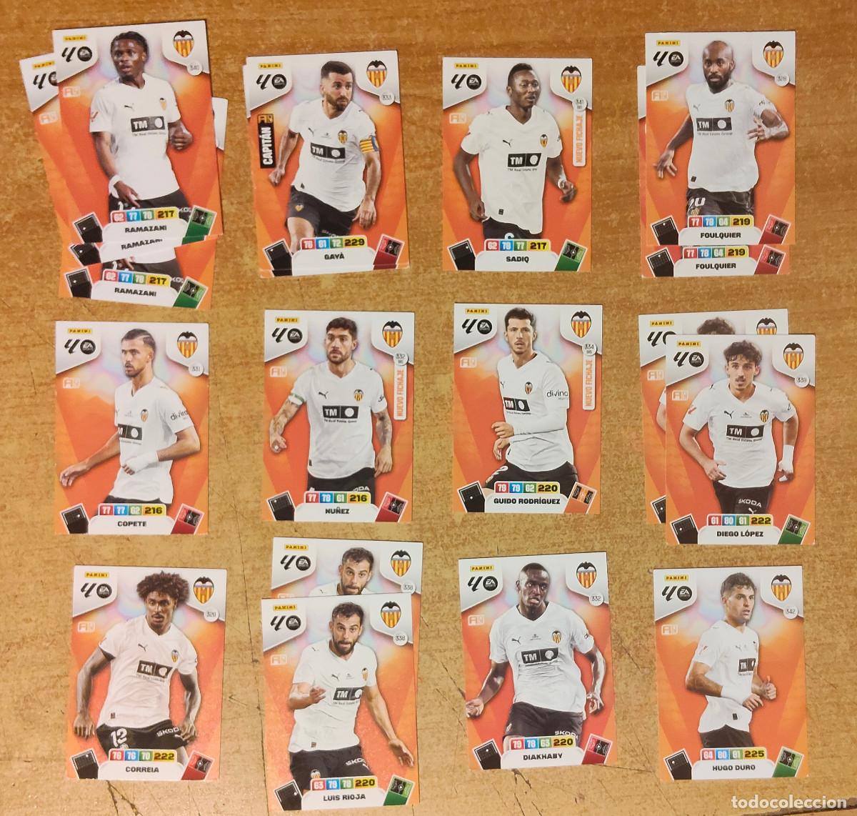 Cromos de f&uacute;tbol: lote Valencia FC 12 dif 17 cromos Panini Adrenalyn XL - temp 2025 - 2026