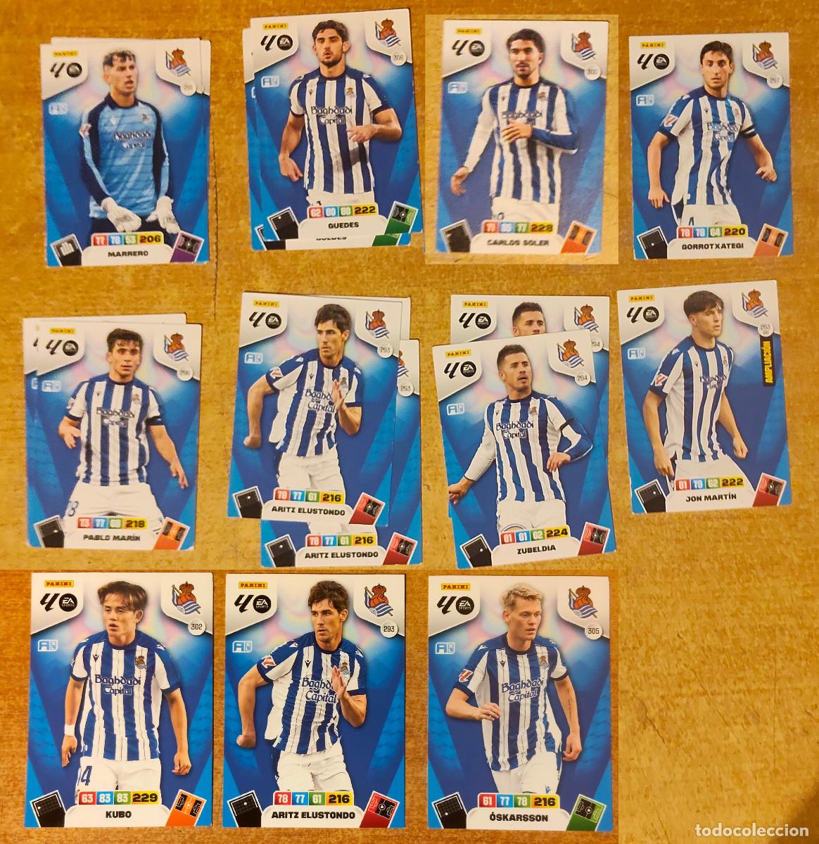 Cromos de f&uacute;tbol: lote Real Sociedad 10 dif 15 - cromos Panini Adrenalyn XL - temp 2025 - 2026