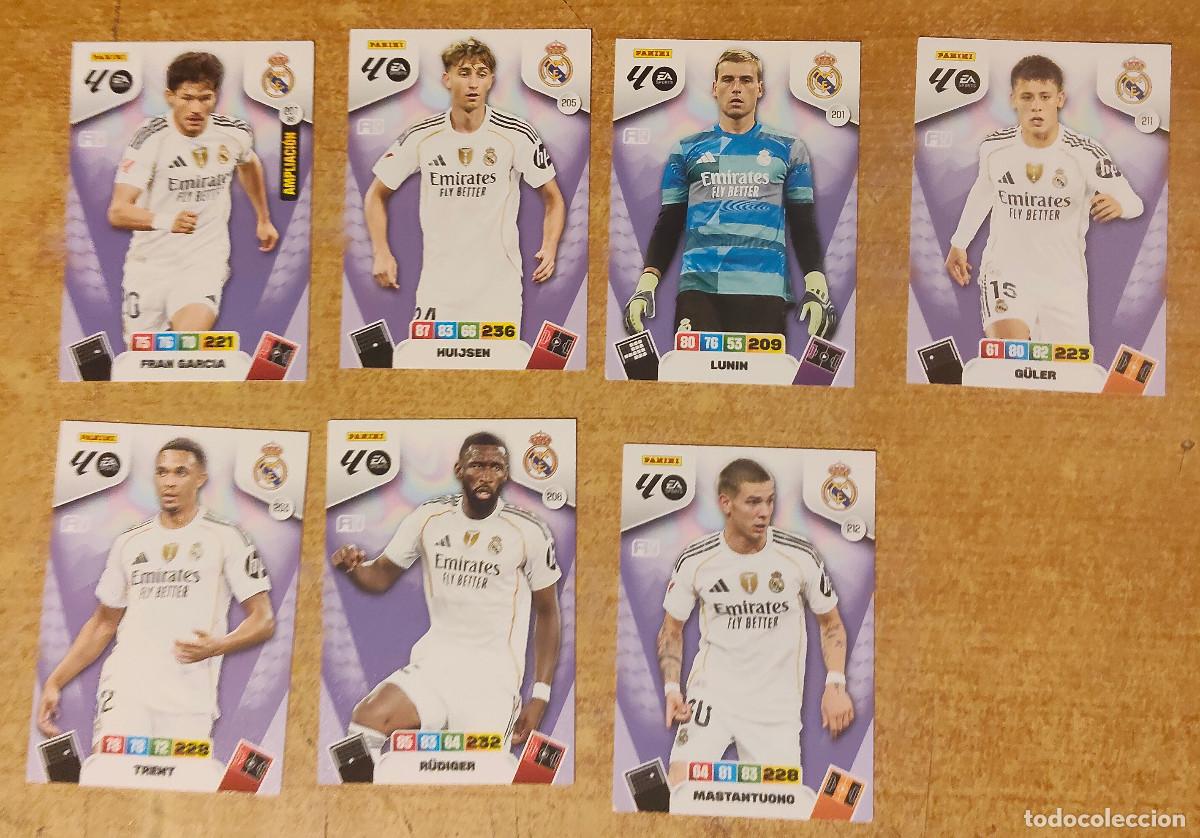 Cromos de f&uacute;tbol: lote Real Madrid 7 cromos - Panini Adrenalyn XL - temp 2025 - 2026