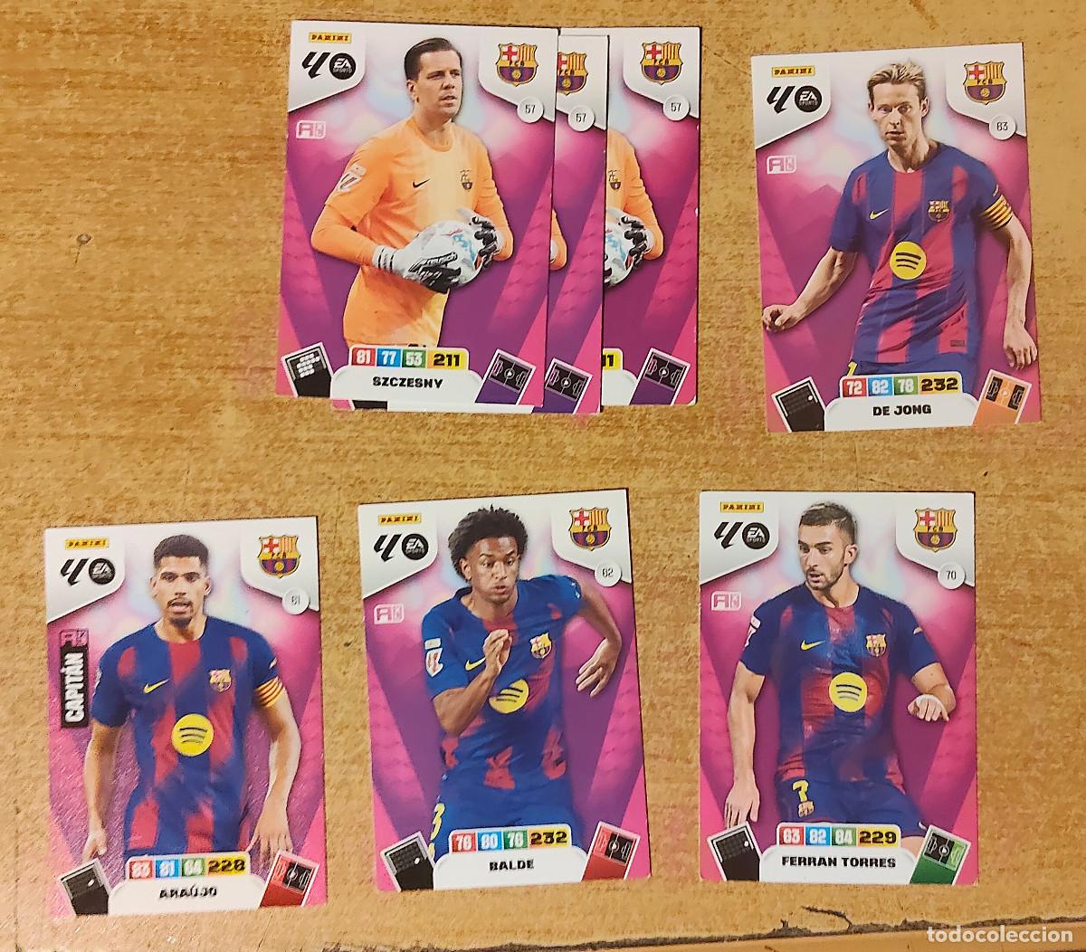 Cromos de f&uacute;tbol: lote FC Barcelona 5 diferentes 8 cromos - Panini Adrenalyn XL - temp 2025 - 2026