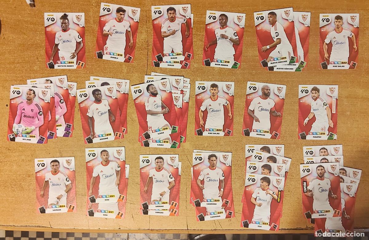 Cromos de f&uacute;tbol: lote Sevilla FC 18 diferentes 41 cromos - Panini Adrenalyn XL - temp 2025 - 2026