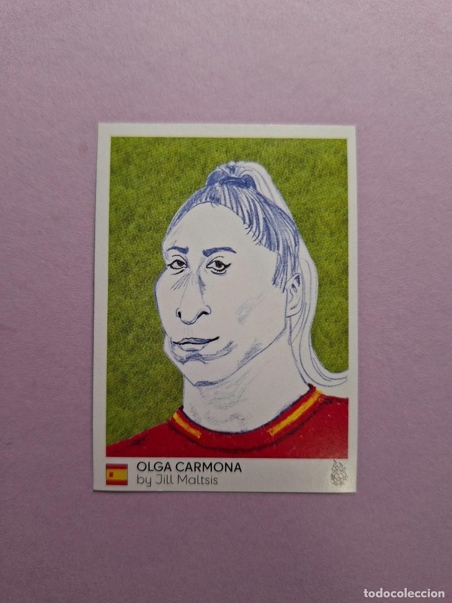 Cromos de f&uacute;tbol: 77 OLGA CARMONA ESPA&Ntilde;A DISE&Ntilde;O BY JILL MALTSIS FUTBOL ARTE WOMEN'S EUROCOPA EURO 2025