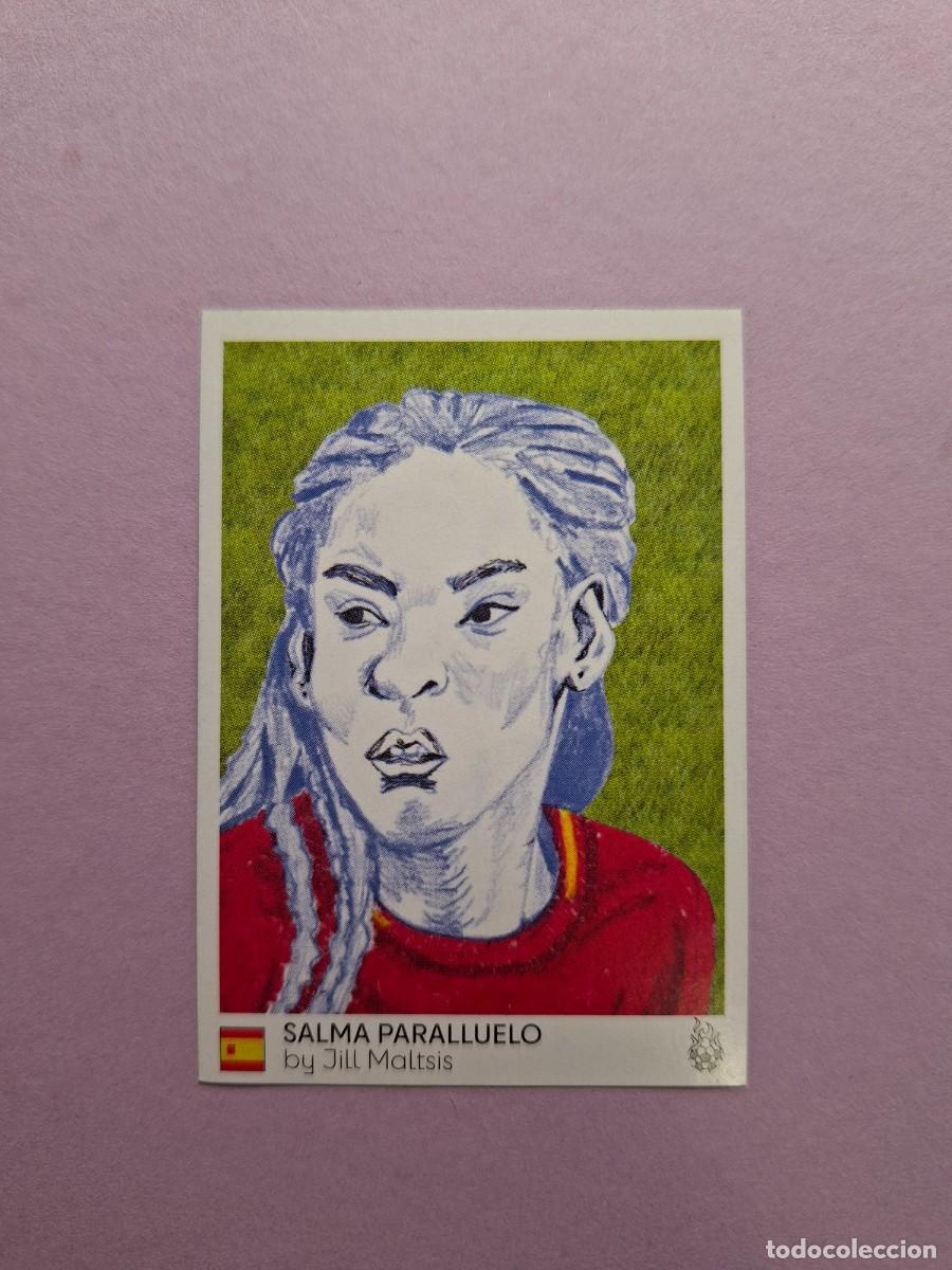 Cromos de f&uacute;tbol: 83 SALMA PARALLUELO ESPA&Ntilde;A DISE&Ntilde;O BY JILL MALTSIS FUTBOL ARTE WOMEN'S EUROCOPA EURO 2025