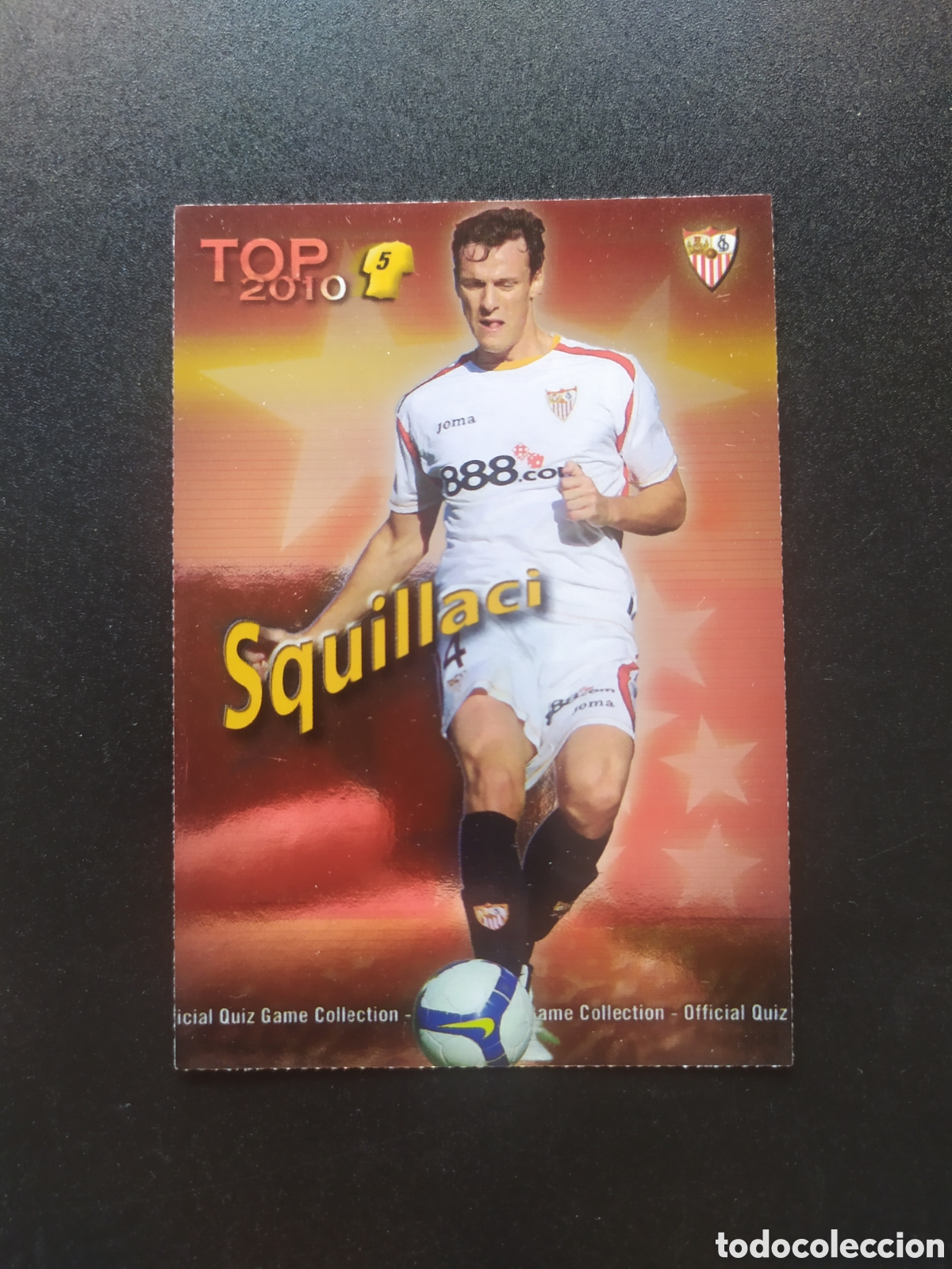 Fu&szlig;ball-Sticker: Mundicromo fichas Liga 2009 2010 09 10 Squillaci top brillo rojo n&deg; 570 Sevilla