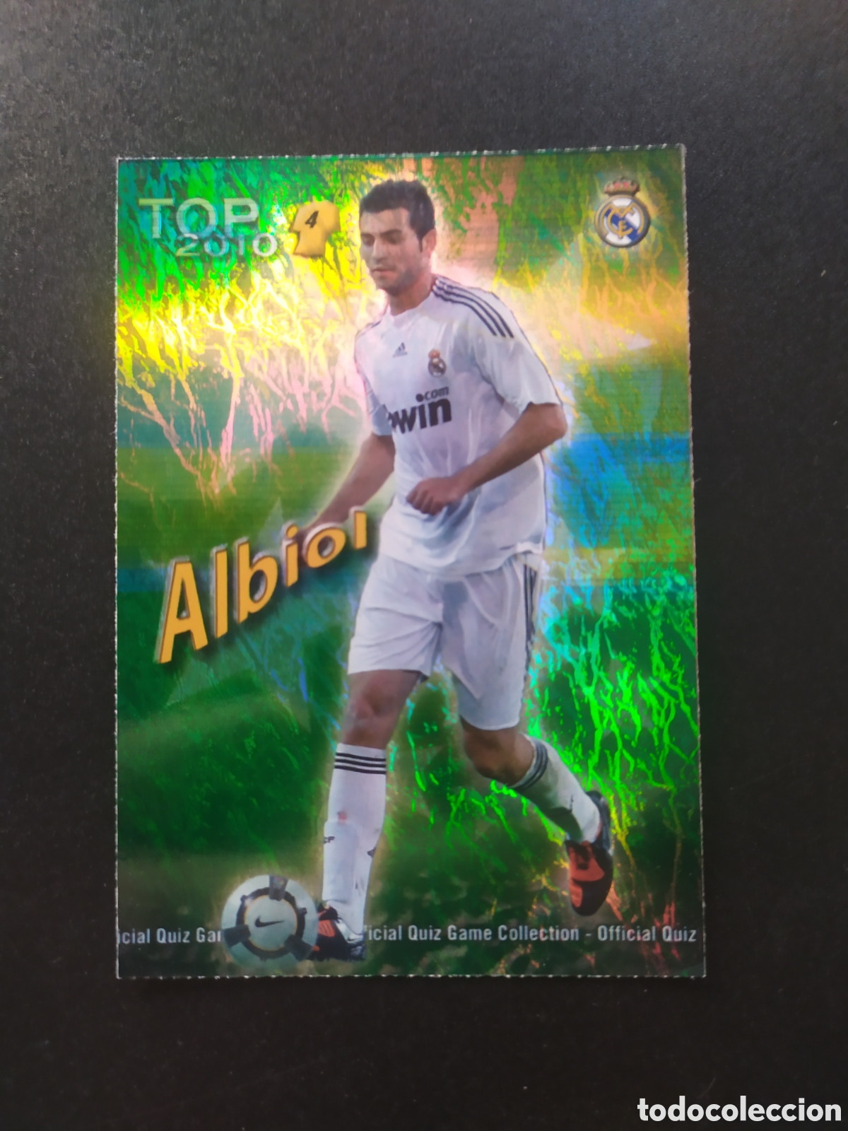 Fu&szlig;ball-Sticker: Mundicromo fichas Liga 2009 2010 09 10 Albiol top brillo verde jaspeado n&deg; 560 Real Madrid