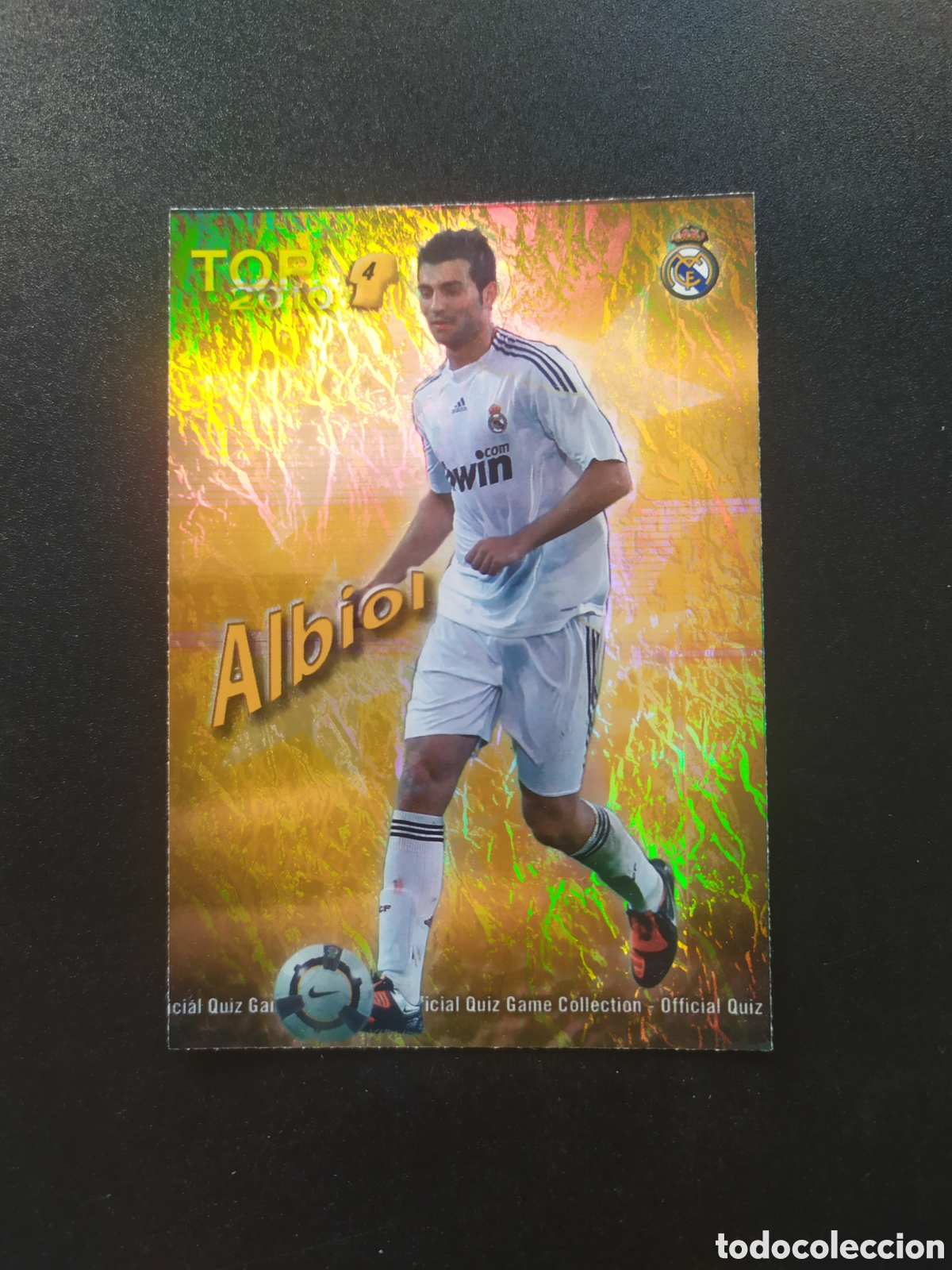 Fu&szlig;ball-Sticker: Mundicromo fichas Liga 2009 2010 09 10 Albiol top brillo dorado jaspeado n&deg; 560 Real Madrid