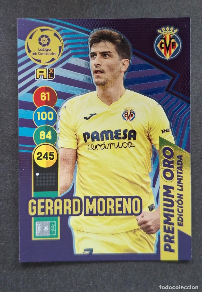 Cromos de f&uacute;tbol: L1 GERARD MORENO VILLARREAL C. F. PREMIUM ORO EDICION LIMITADA PANINI ADRENALYN XL 2020 2021 20 21