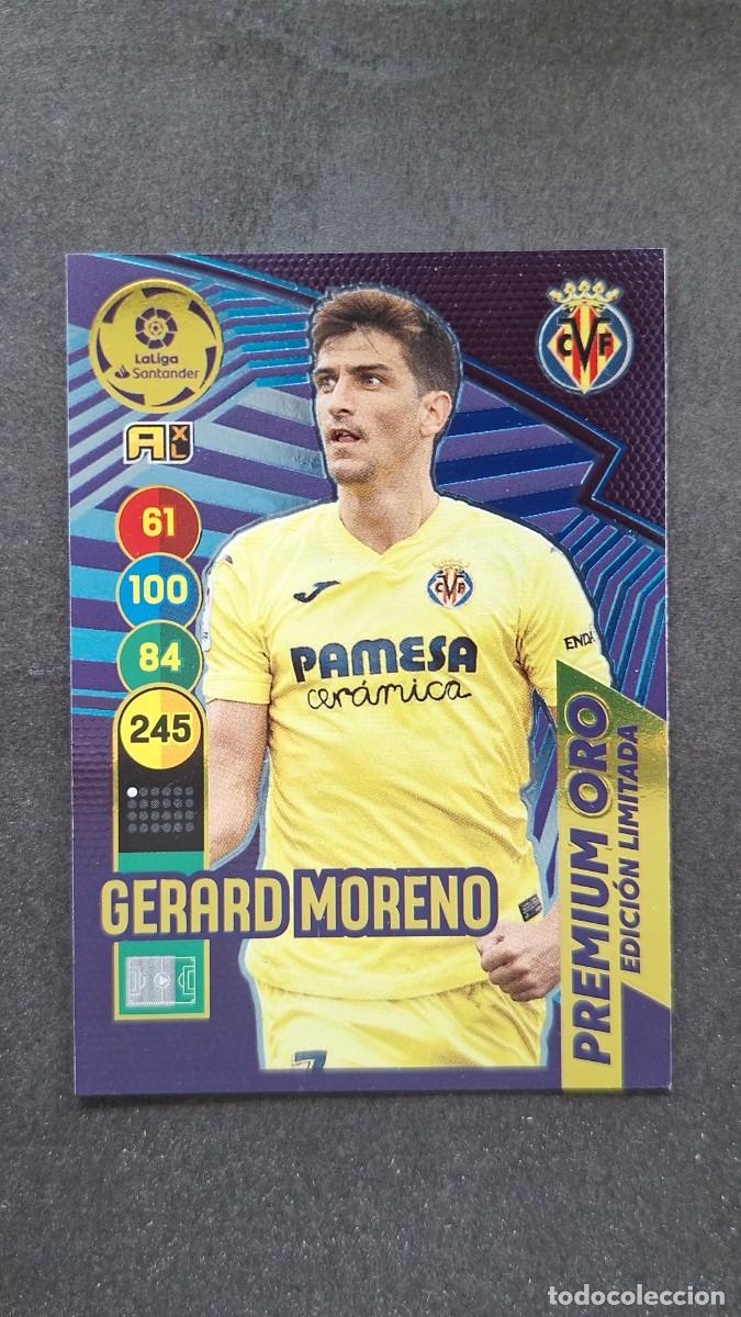 Cromos de f&uacute;tbol: L1 GERARD MORENO VILLARREAL C. F. PREMIUM ORO EDICION LIMITADA PANINI ADRENALYN XL 2020 2021 20 21