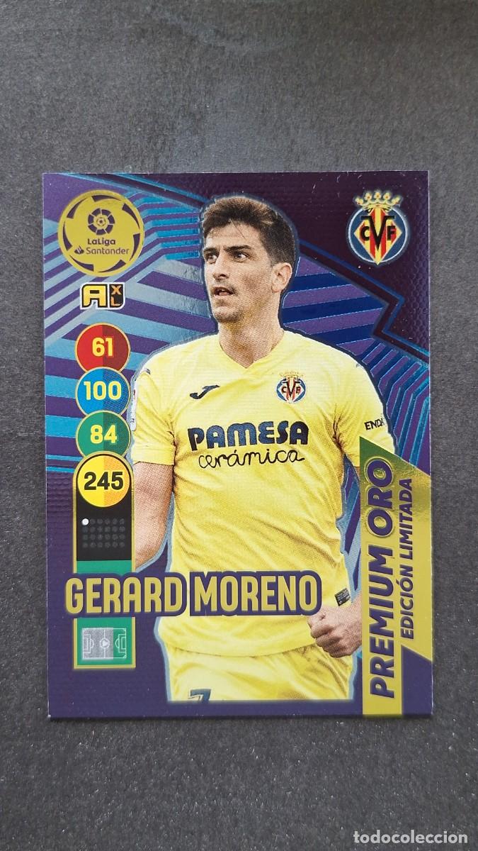 Cromos de f&uacute;tbol: L1 GERARD MORENO VILLARREAL C. F. PREMIUM ORO EDICION LIMITADA PANINI ADRENALYN XL 2020 2021 20 21