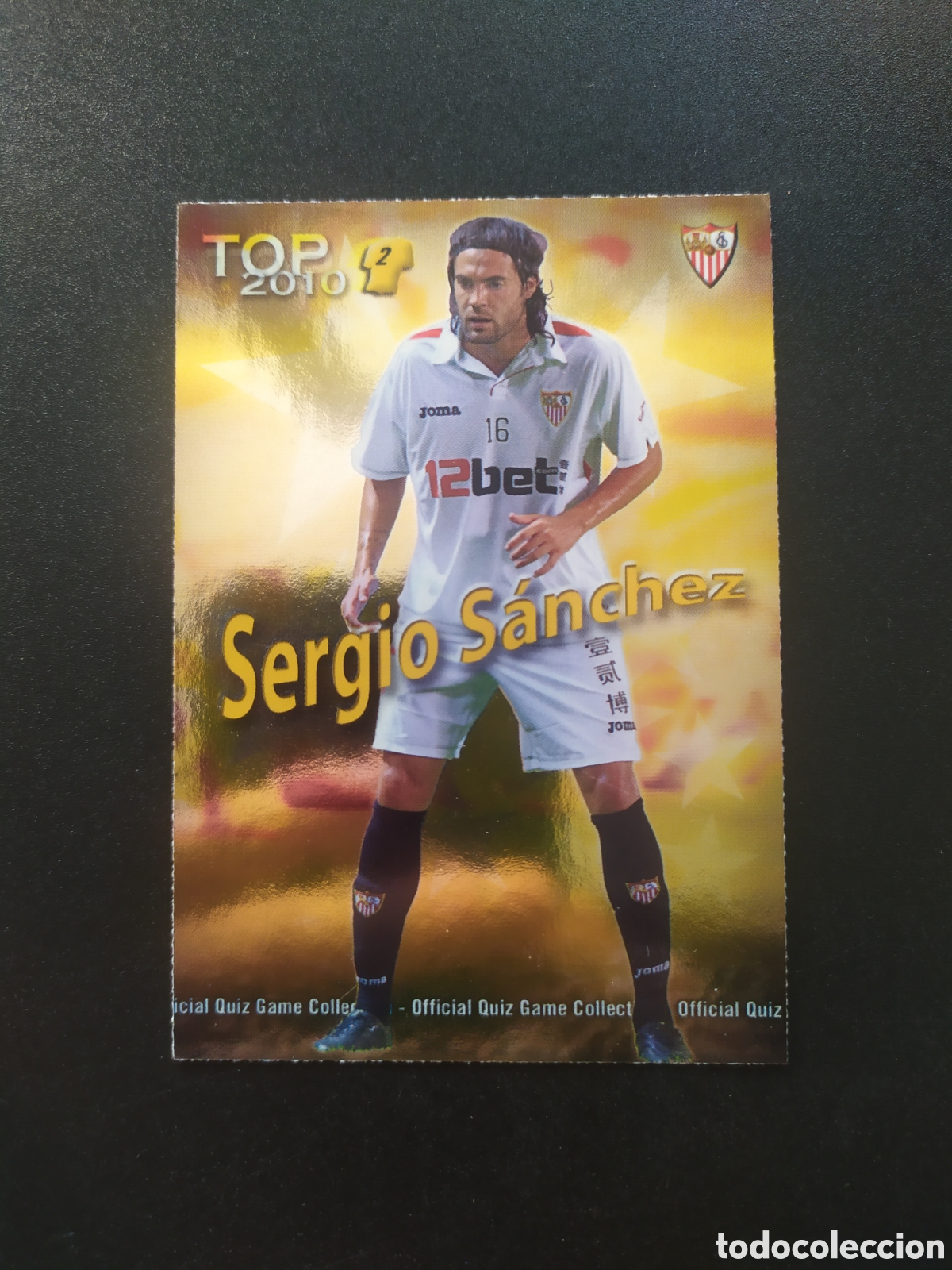 Fu&szlig;ball-Sticker: Mundicromo fichas Liga 2009 2010 09 10 Sergio S&aacute;nchez top brillo dorado n&deg; 558 Sevilla