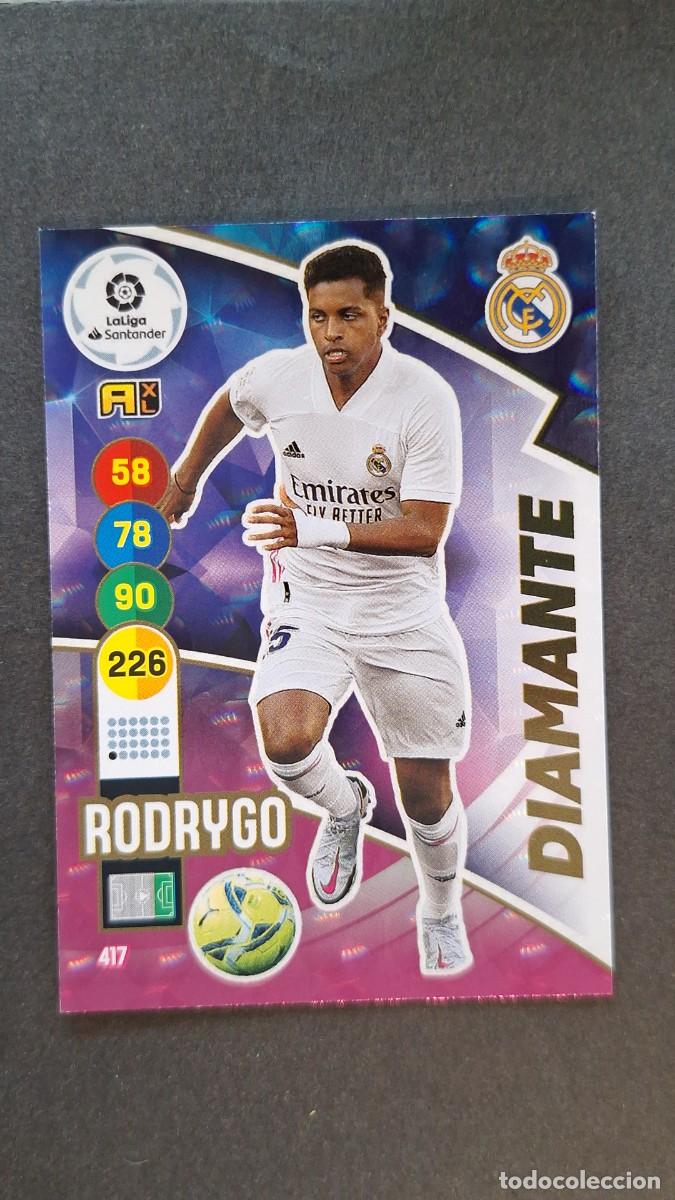 Cromos de f&uacute;tbol: L1 RODRYGO REAL MADRID 417 DIAMANTE PANINI ADRENALYN XL 2020 2021 20 21