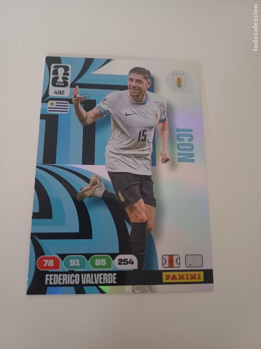 Cromos de f&uacute;tbol: 492 - URU03 - Federico Valverde / Uruguay