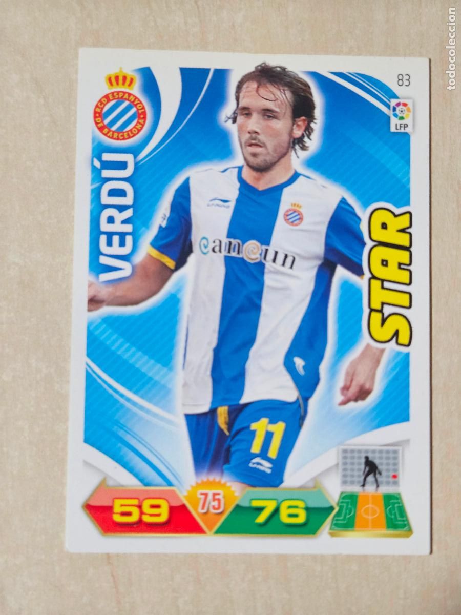 Cromos de f&uacute;tbol: FICHA N&ordm; 83 VERDU - ADRENALYN 11 12 - PANINI 2011 -12 - CROMO - ESPANYOL