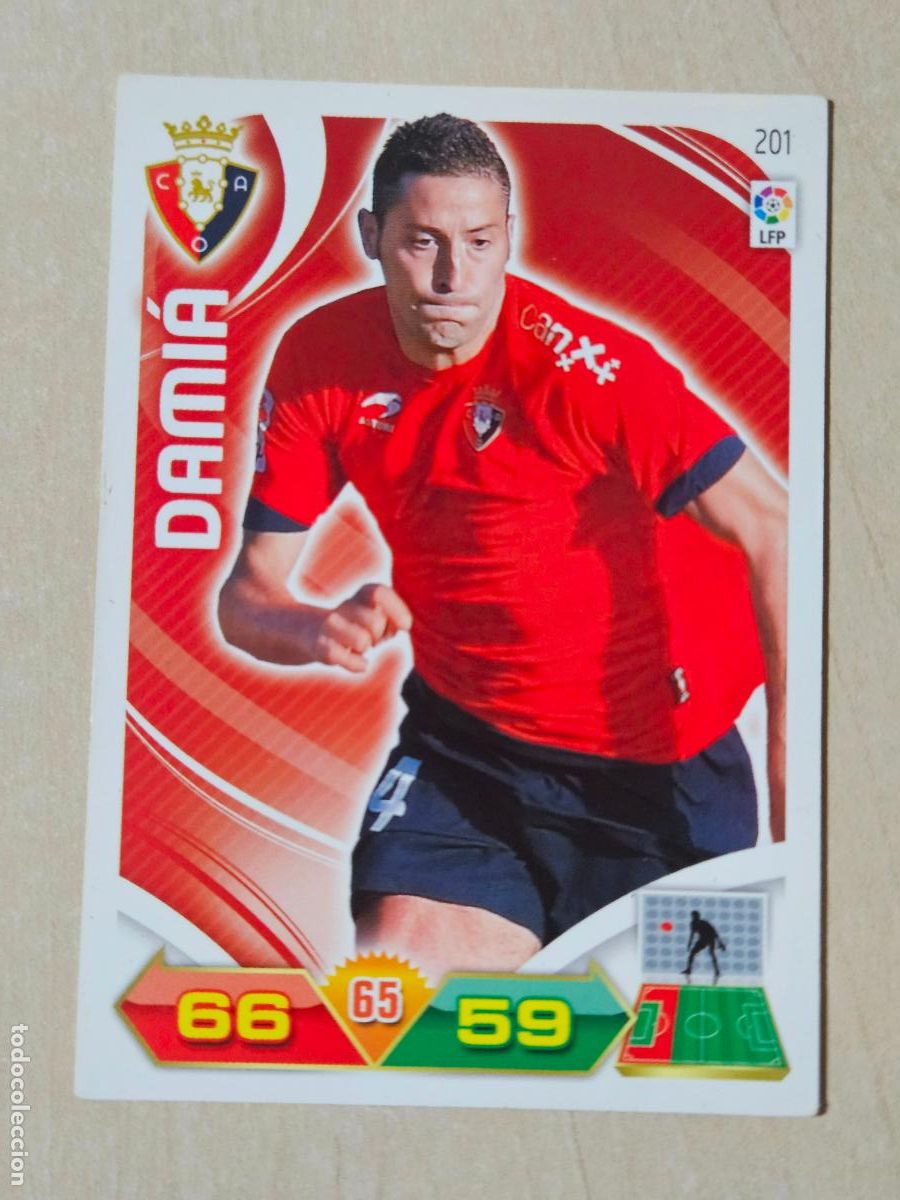 Fu&szlig;ball-Sticker: FICHA N&ordm; 201 DAMIA - ADRENALYN 11 12 - PANINI 2011 -12 - CROMO - OSASUNA