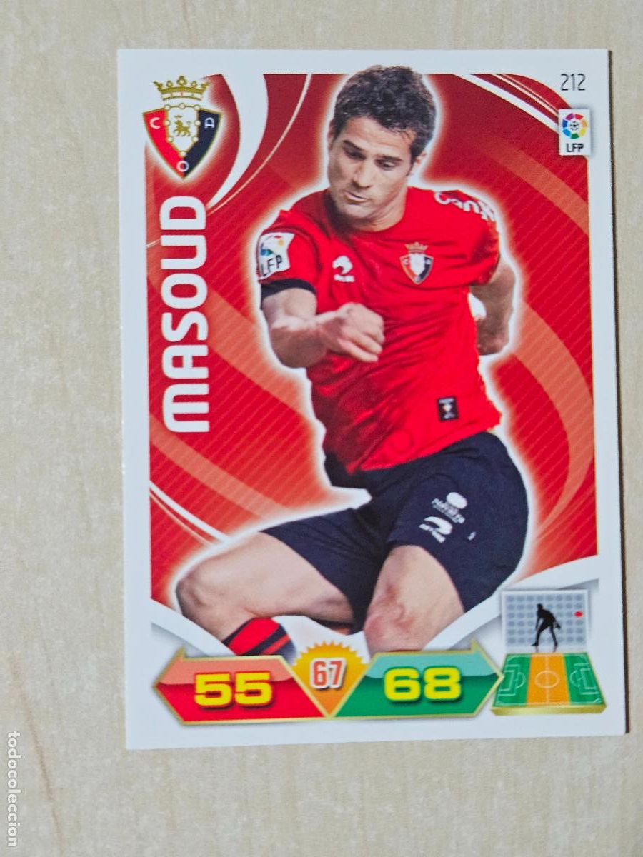 Cromos de f&uacute;tbol: FICHA N&ordm; 212 MASOUD - ADRENALYN 11 12 - PANINI 2011 -12 - CROMO - OSASUNA