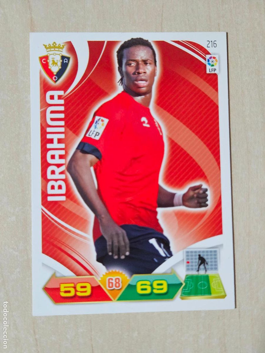 Cromos de f&uacute;tbol: FICHA N&ordm; 216 IBRAHIMA - ADRENALYN 11 12 - PANINI 2011 -12 - CROMO - OSASUNA