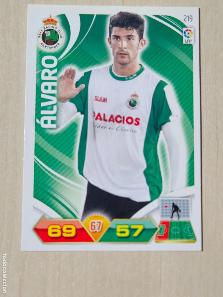 Cromos de Futebol: FICHA N&ordm; 219 ALVARO - ADRENALYN 11 12 - PANINI 2011 -12 - CROMO - RACING DE SANTANDER