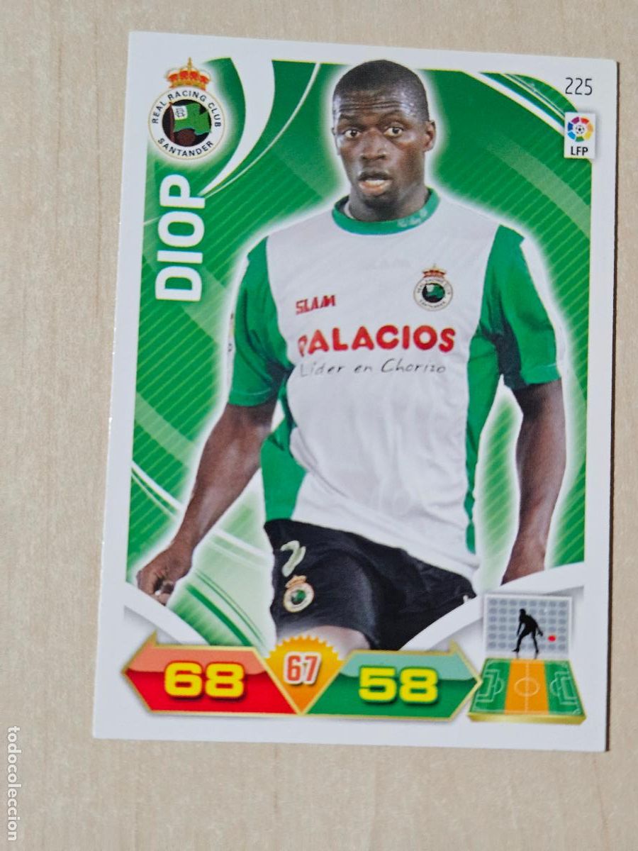 Cromos de Futebol: FICHA N&ordm; 225 DIOP - ADRENALYN 11 12 - PANINI 2011 -12 - CROMO - RACING DE SANTANDER