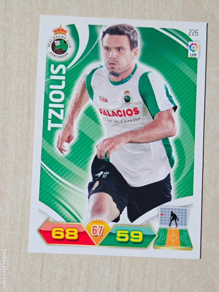 Cromos de Futebol: FICHA N&ordm; 226 TZIOLIS - ADRENALYN 11 12 - PANINI 2011 -12 - CROMO - RACING DE SANTANDER