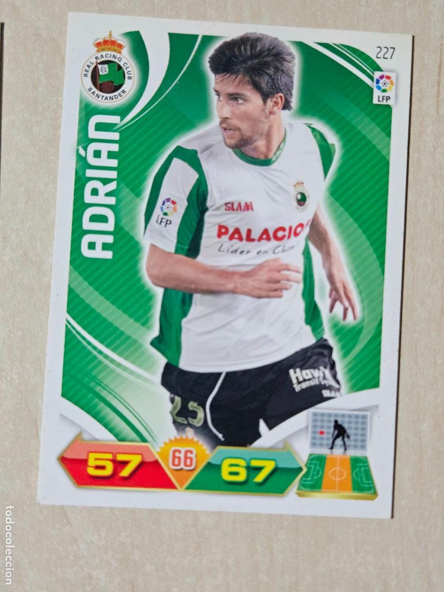 Cromos de Futebol: FICHA N&ordm; 227 ADRIAN - ADRENALYN 11 12 - PANINI 2011 -12 - CROMO - RACING DE SANTANDER