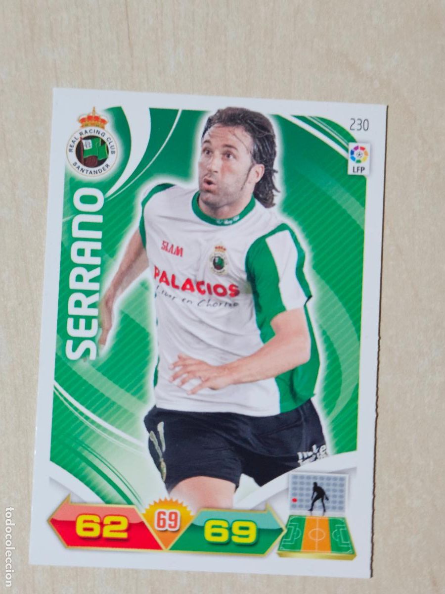 Cromos de Futebol: FICHA N&ordm; 230 SERRANO - ADRENALYN 11 12 - PANINI 2011 -12 - CROMO - RACING DE SANTANDER