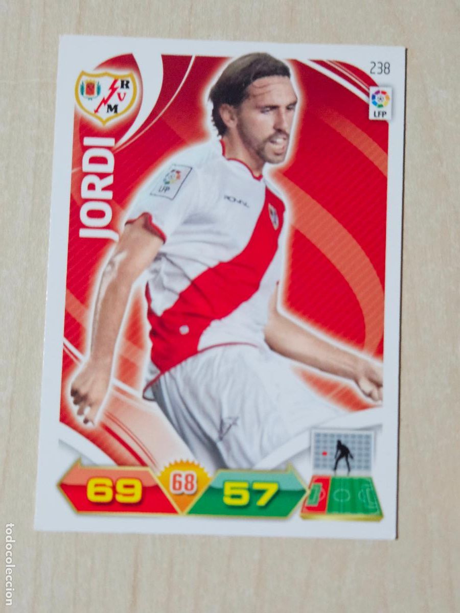 Cromos de f&uacute;tbol: FICHA N&ordm; 238 JORDI - ADRENALYN 11 12 - PANINI 2011 -12 - CROMO - RAYO VALLECANO