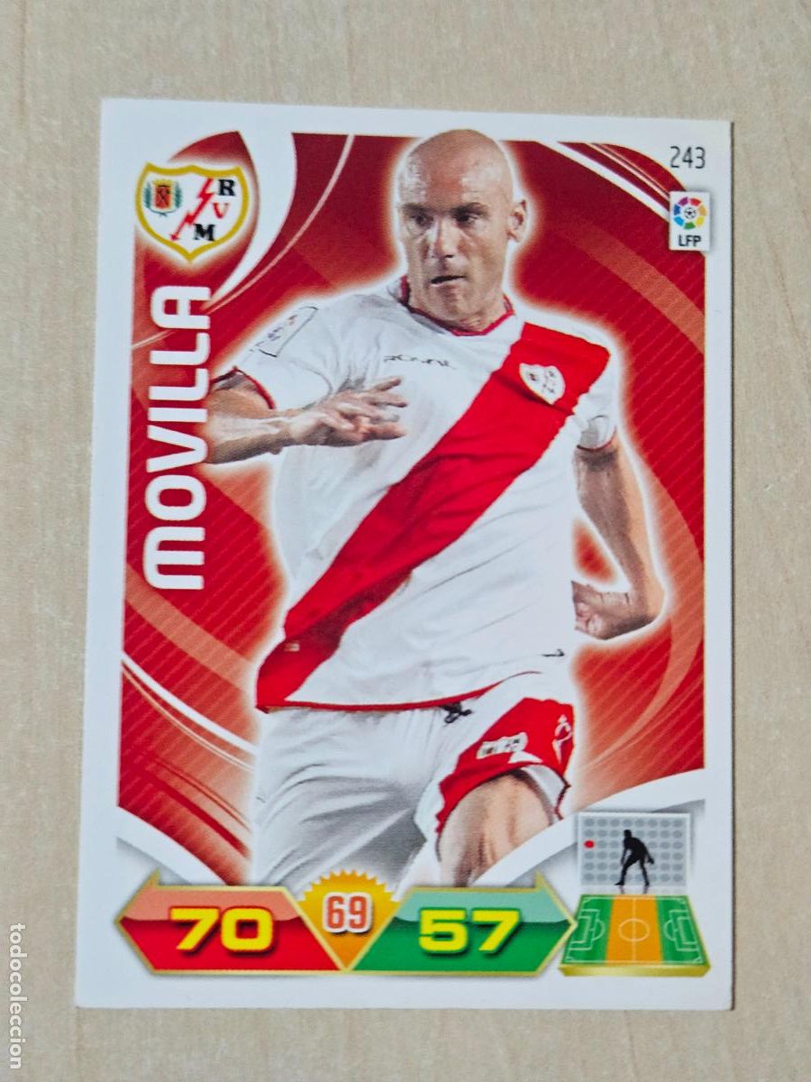 Cromos de f&uacute;tbol: FICHA N&ordm; 243 MOVILLA - ADRENALYN 11 12 - PANINI 2011 -12 - CROMO - RAYO VALLECANO